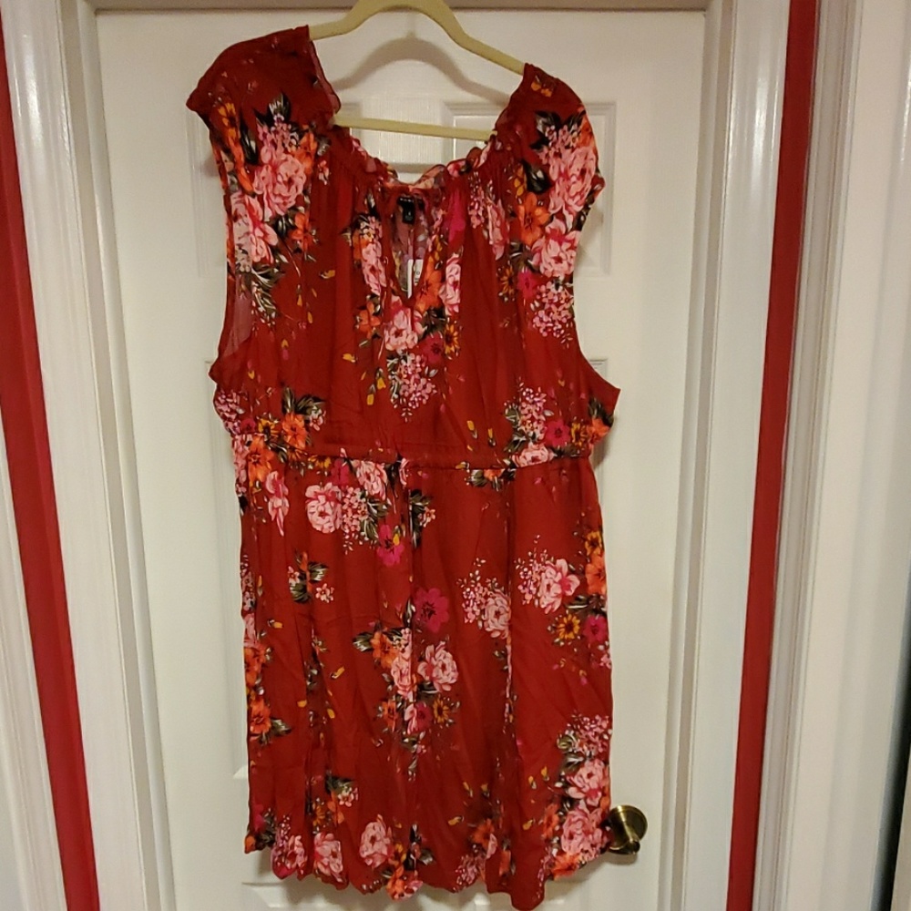 Flirty red floral dress